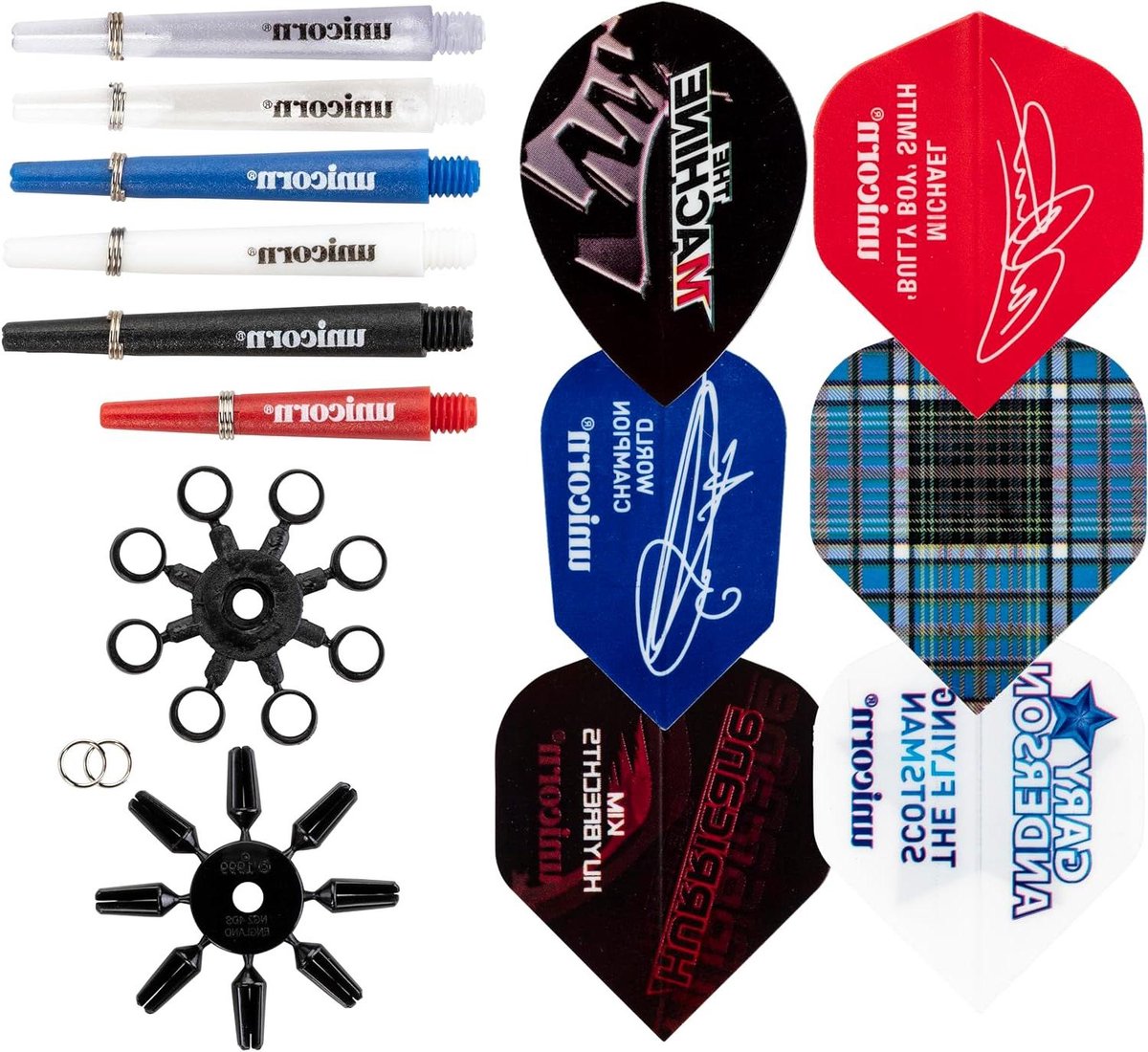 Dart Onderdelen Set - Dart Accessoires - Dartspellen Verbeteren - Diverse Shafts en Flights - 6 Shafts 6 Flights - Meerkleurig