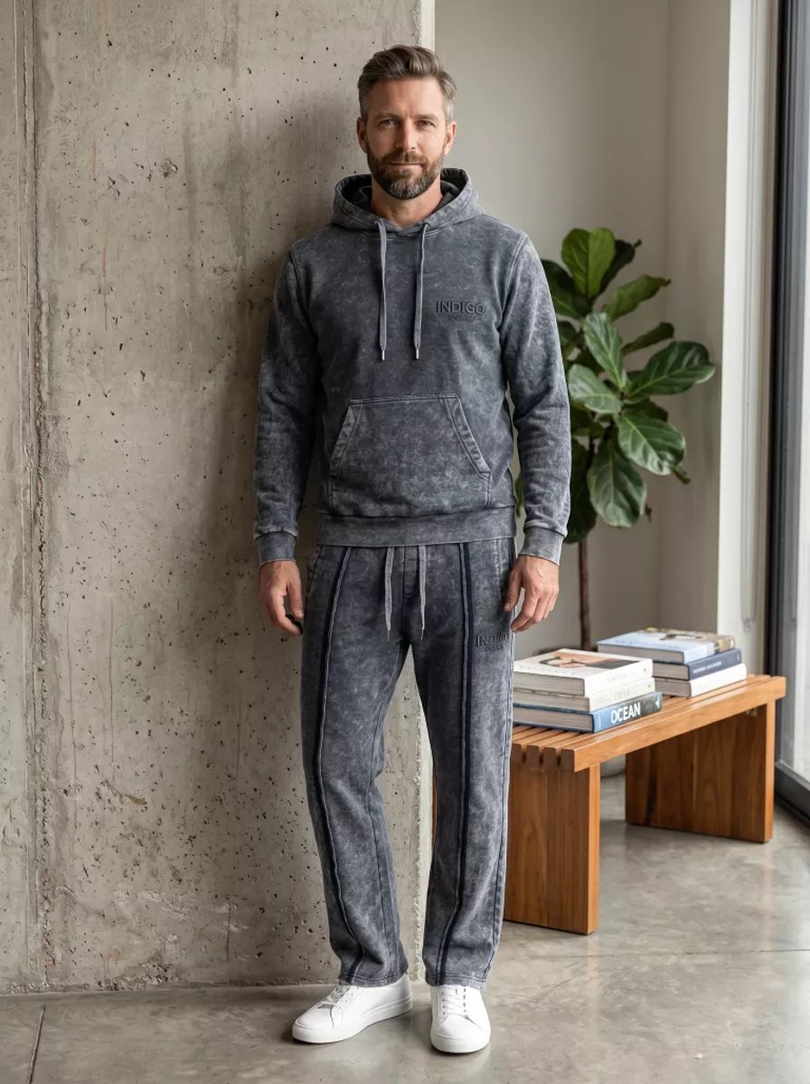 Indigo Denim - Joggingpak Heren Lichtgrijs - Katoen - Kylian