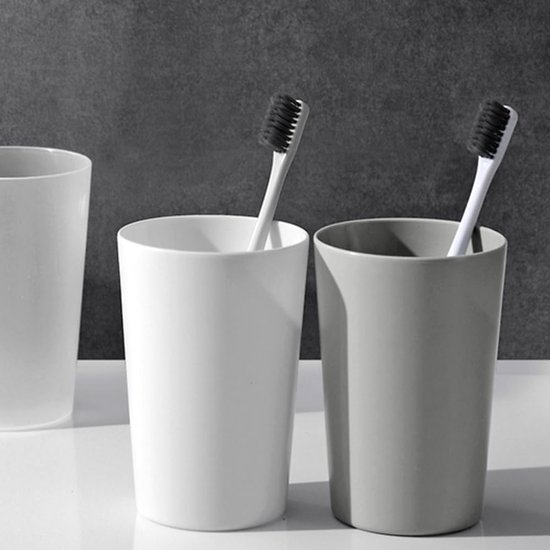 4 stuks - tandenborstel beker - badkamer mondspoel beker - grote capaciteit spoelen - paar scrub plastic beker — afbeelding 3