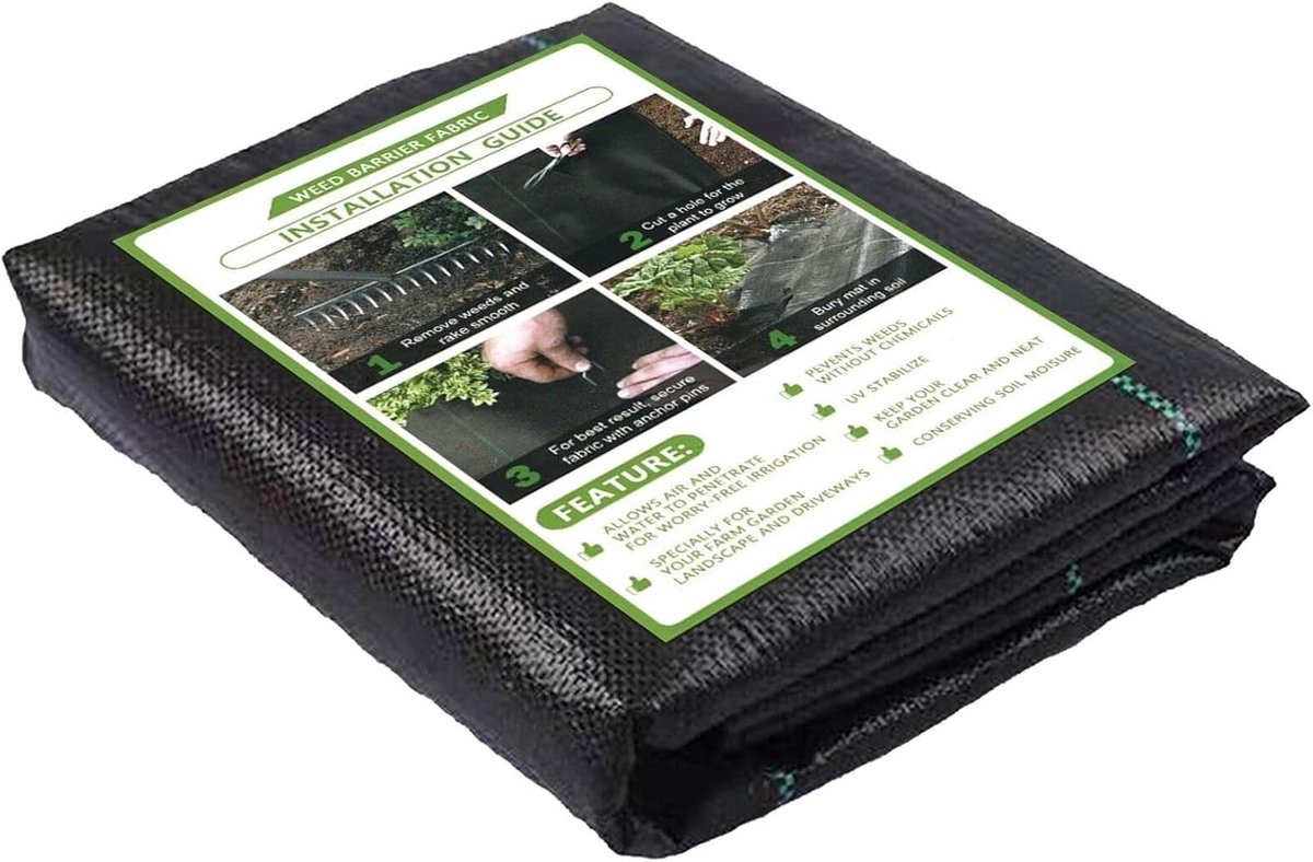 Weeddoek 3 m x 10 m, 30 m², 90 g/m², Waterdoorlatend, Scheurvast, Anti-Onkruid, Tuinbed, Oprit, Tuinaccessoires