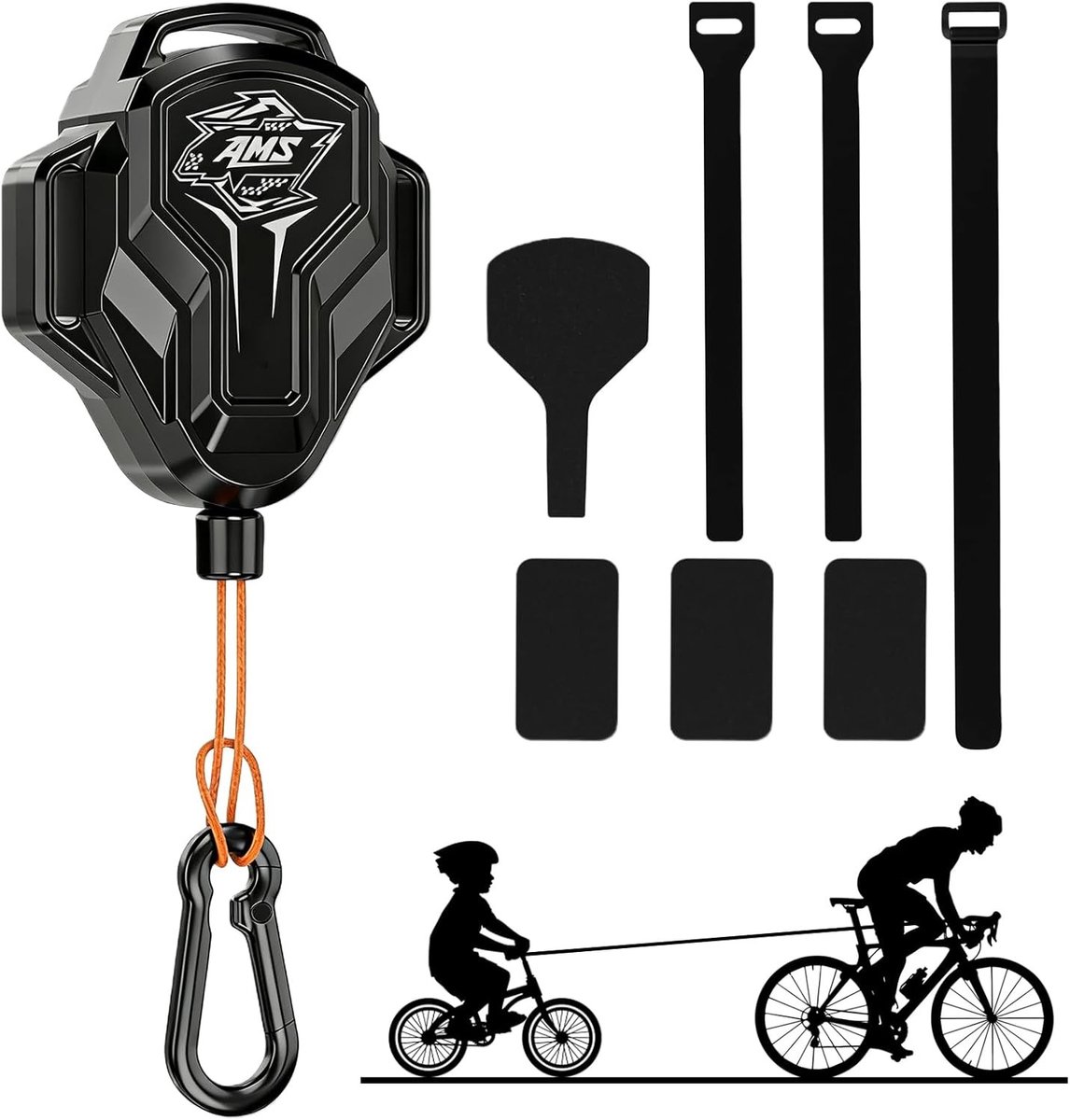 Kindertrekkoord voor Fietsen - 2.5m Elastisch Touwsysteem voor Ouders en Kinderen, Tot 100kg, Ideaal voor Fietstochten en Veilig Transport