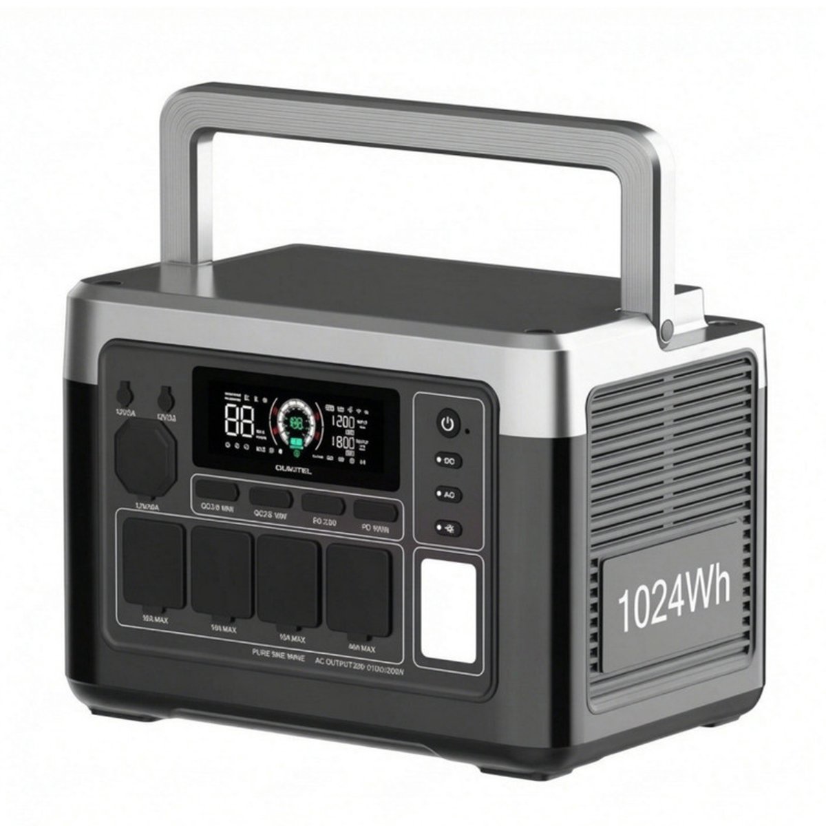 OUKITEL P1000E PLUS Powerstation - 1800W - Zonnegenerator - 1024Wh LiFePO4 Batterij - Draagbaar - Mobiele Voeding - Voor Noodpakket,Stroomuitval,Kamperen en Outdoor