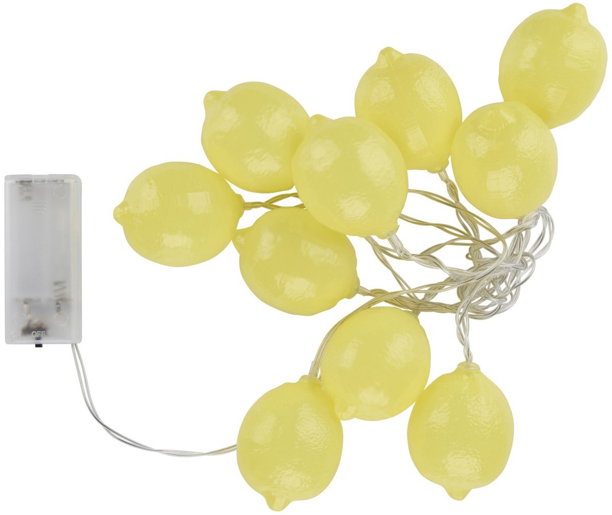 Arti Casa Lichtslinger Citroen - 10 Lampjes - LED Verlichting - Werkt op 2xAA Batterijen - Verlichte Lengte 200 cm - Voor Binnen Gebruik - Sfeervolle Decoratie - Kleur Geel — cadeau in Wonen & Interieur - foto 3