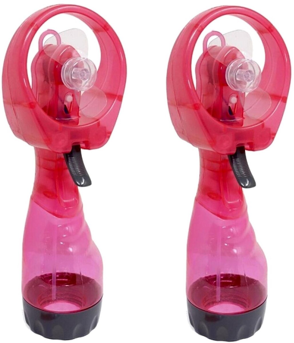 Concorde Waterverstuiver - 2x - rood - 250 ml - verkoelende hand waternevelaar - nevelspray - waterspray
