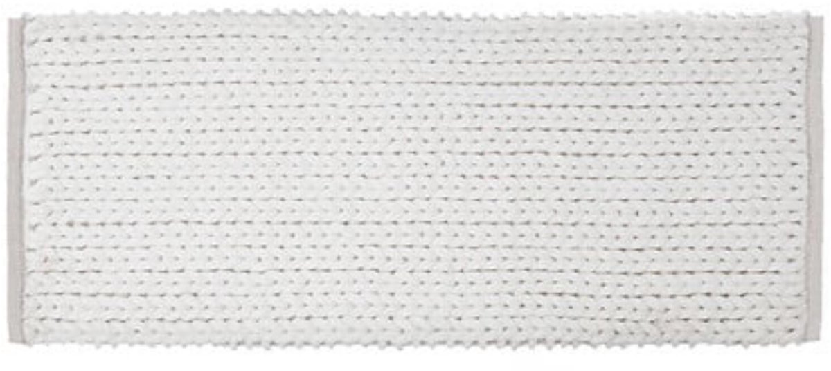 5Five Badkamer kleedje / badmat voor de vloer - 50 x 120 cm - wit - extra dikke stof - polyester - extra soft - lange versie
