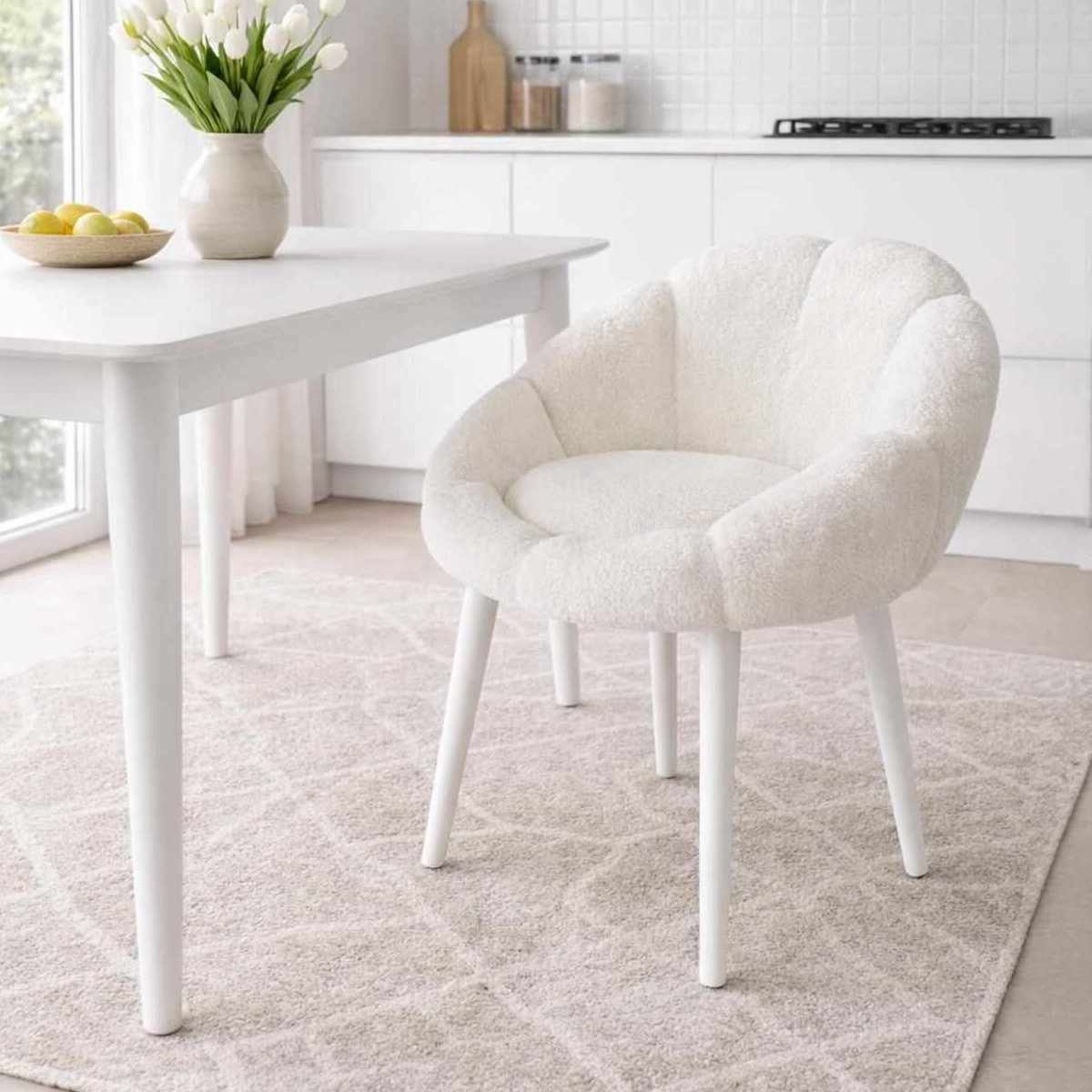 Asir - Fauteuil - Wit - 70 x 65 x 82 cm