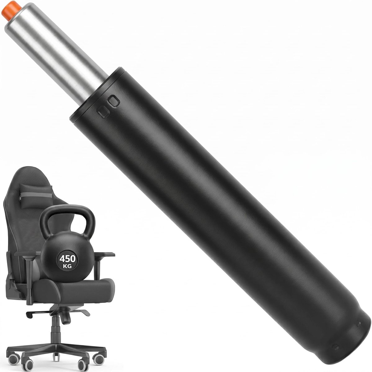 QWORK® Gasdrukveer bureaustoelen, 31-45cm roestvrijstalen vervangende gasveer, 360° rotatie gasdrukveer, voor - ShopVlot