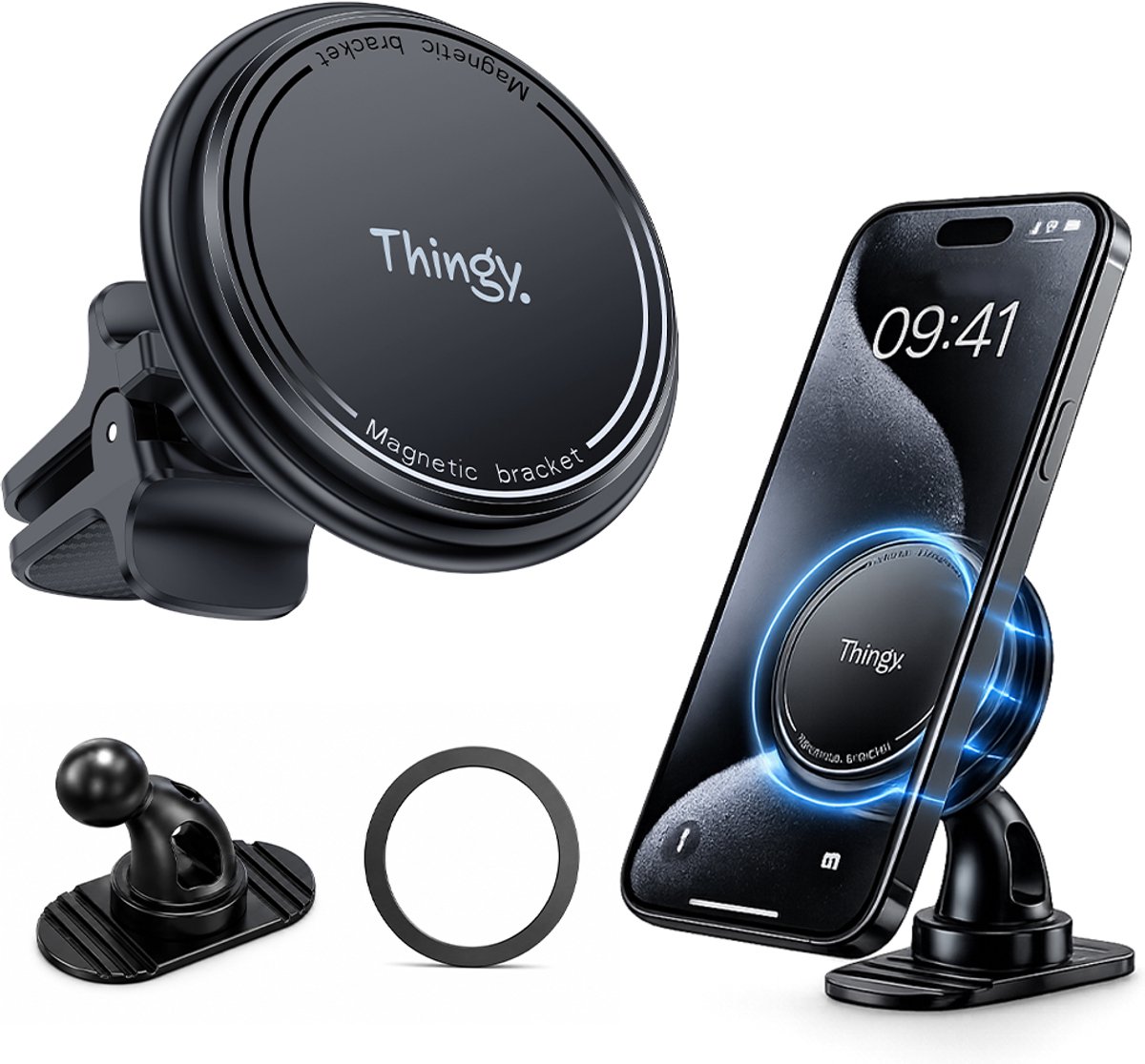 Thingy® Telefoonhouders Auto - MagSafe Autohouder - Ventilatie & Dashboard - Magnetisch - GSM Houder Auto - Telefoonhouders Auto Magnetisch - Phone Holder Car - Auto Accessories