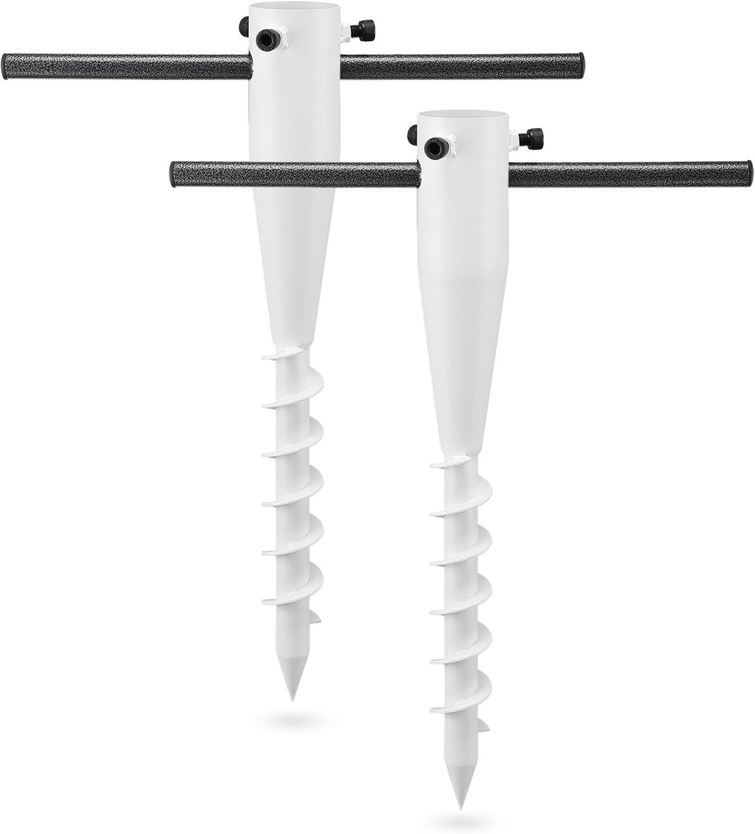 Parasol standaard in de grond - Wit - 43 cm - Robuust en Stevig - Voor Buiten