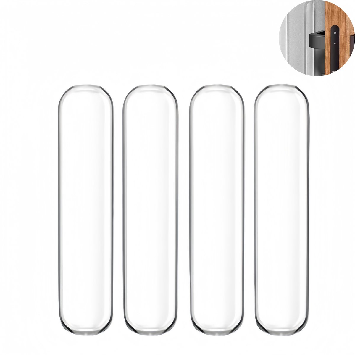 4 stuks - siliconen bumperstrip - botsingswerende strips voor thuis - stille siliconenstrip - geluiddempende stootbeschermer - 15 × 1.5 mm × 0.6 cm - geschikt voor toiletdeksel, kastdeuren, deurgrepen, meubels, binnen- transparant