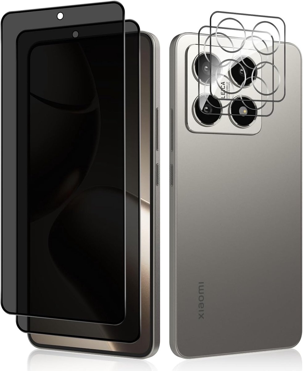 Privacy Screen Protector en Camera Bescherming voor Xiaomi 14T 5G - Tempered Glass, Krasbestendig en Anti-Spionage Film met 9H Hardheid