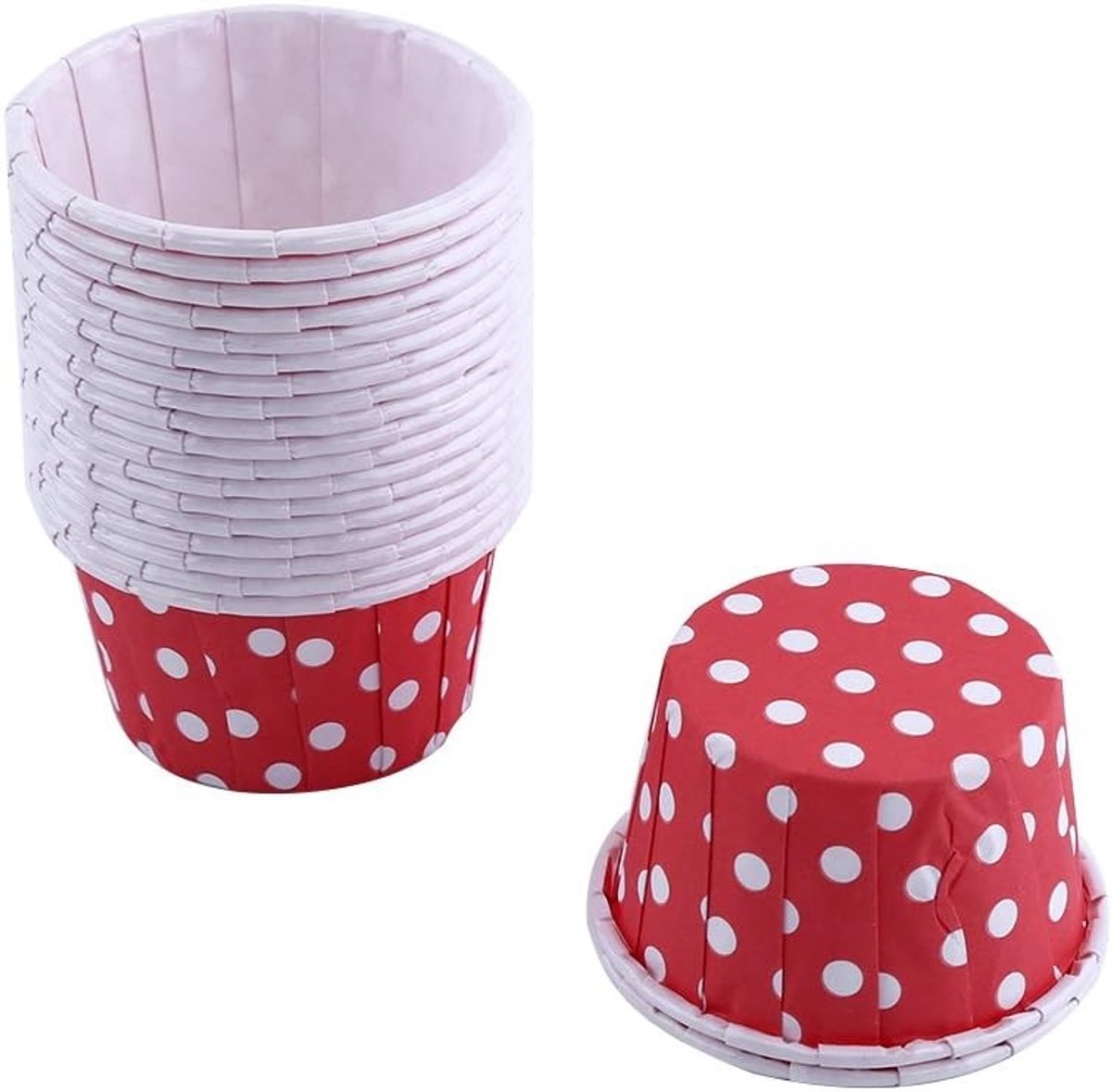 Muffin en Cupcake Cups voor Feestjes, Bruiloften en Kerst, 100 Stuks in 7 Kleuren, Rood