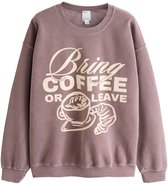 Next - Dames - Sweatshirt met koffieslogan - Bruin