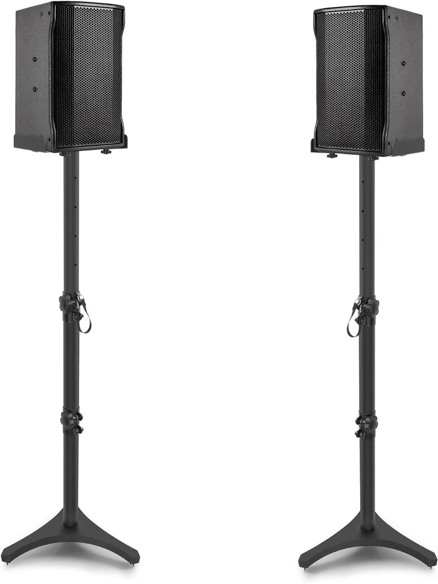 Verstelbare Speakerstands voor Vloergebruik tot 104 cm, Stevige 5kg Capaciteit, Ideaal voor Satelliet- en Boekenplankluidsprekers, Zwart