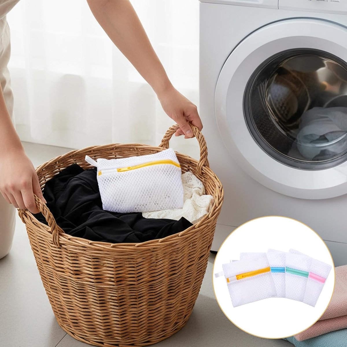 Waszakken voor Delicate Kleding - Polyester Gaas - Antikleef Ontwerp - Inclusief Rits - Voor Waspods en Geurkralen