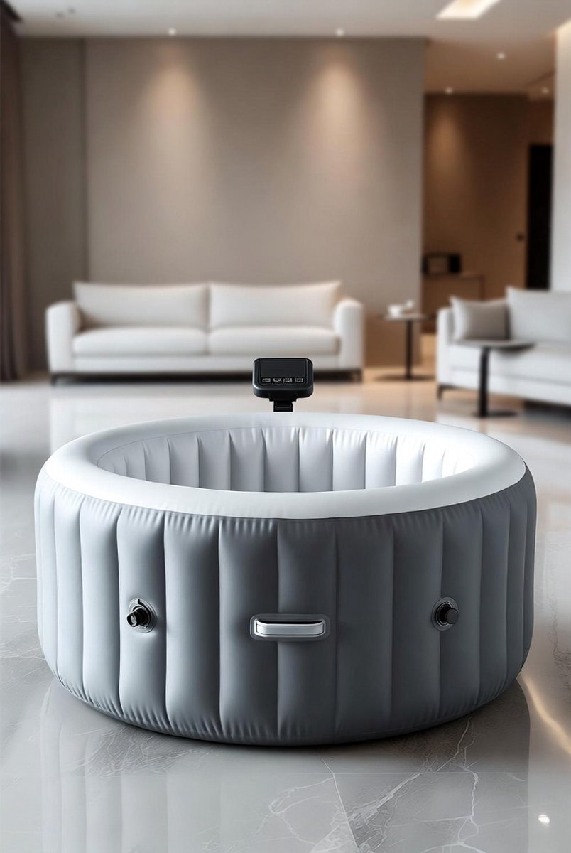 Luxe Opblaasbare Whirlpool Spa voor 2-3 Personen – Outdoor Bubbelbad met 130-180 Massage Jets, Digitale Bediening, LED Verlichting, Snelle Verwarming tot 40°C & Thermo Afdekking – Tuin, Terras & Balkon – Medahomestore