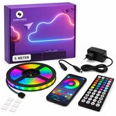 Evura Goods - Led strip - 5 meter - RGB - met afstandsbediening & telefoon app - Kerstverlichting - dimbaar - smart LED light verlichting - led-strips - timer en muziek modus - Led lights - smart home verlichting