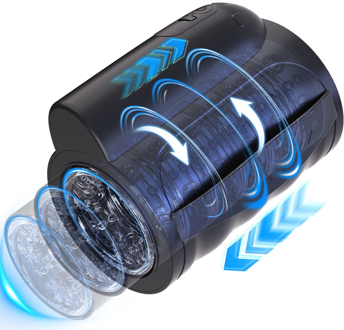 Automatische Roterende Mannelijke Masturbator - Telescopische Stroker met 14 Modi - IPX7 Waterdicht & USB Oplaadbaar - Luxe SiliconenLovemytoy®