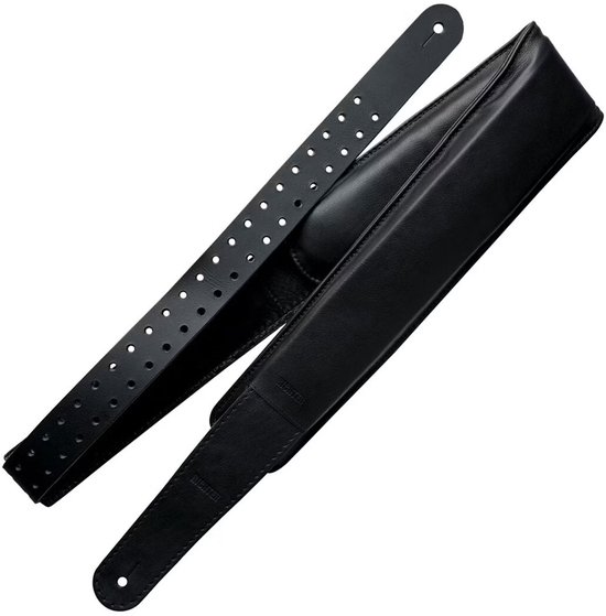 Richter 2060 Black Strapzilla IV Guitar Strap gevoerd leren gitaar- en basgitaa
