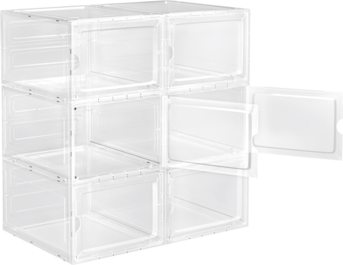 Schoenenbox Deluxe 6 Stuks Transparant - Sneakerbox en Opbergsysteem - Voor Dagelijks Gebruik, Thuis en Professioneel Gebruik