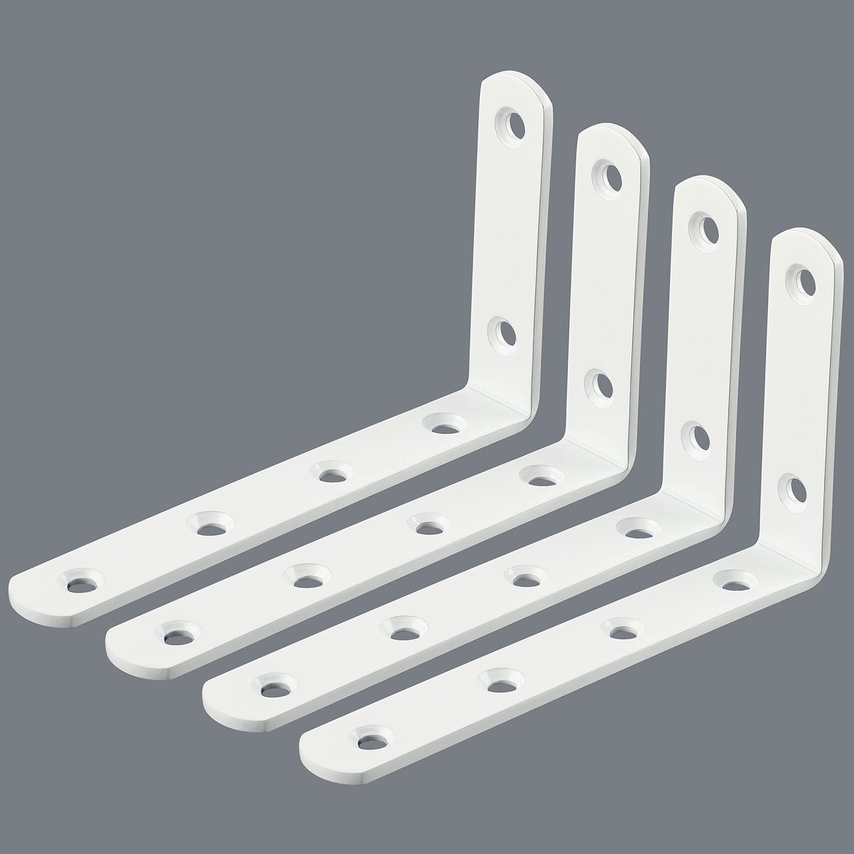 SAYAYO Plankdrager, Zwevende Plankhouders,4 stuks Metalen plankbeugels, Wit floating shelf bracket van Roestvrij - ShopVlot