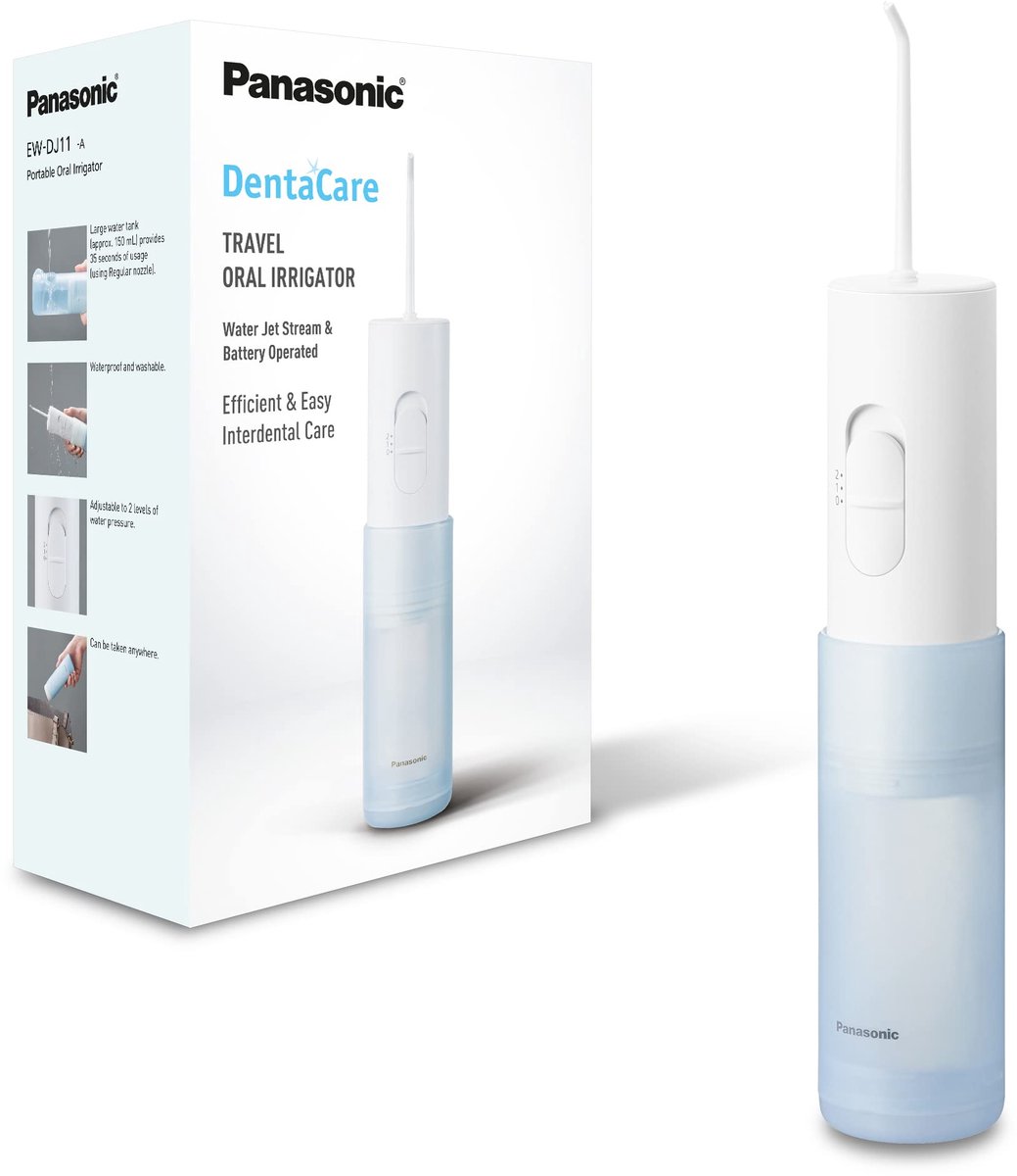 Waterflosser draagbaar met 2 drukstanden elektrische monddouche compact ontwerp voor gebitsreiniging