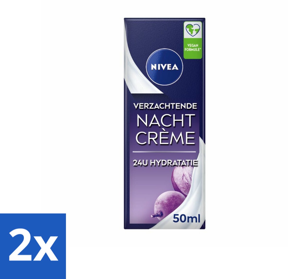 2 x NIVEA – Nachtcrème – Essentials Sensitive – 50 ml - Nachtcrème - Hydraterende Crème - Huidverzorging - Huidherstel - Vitamine E