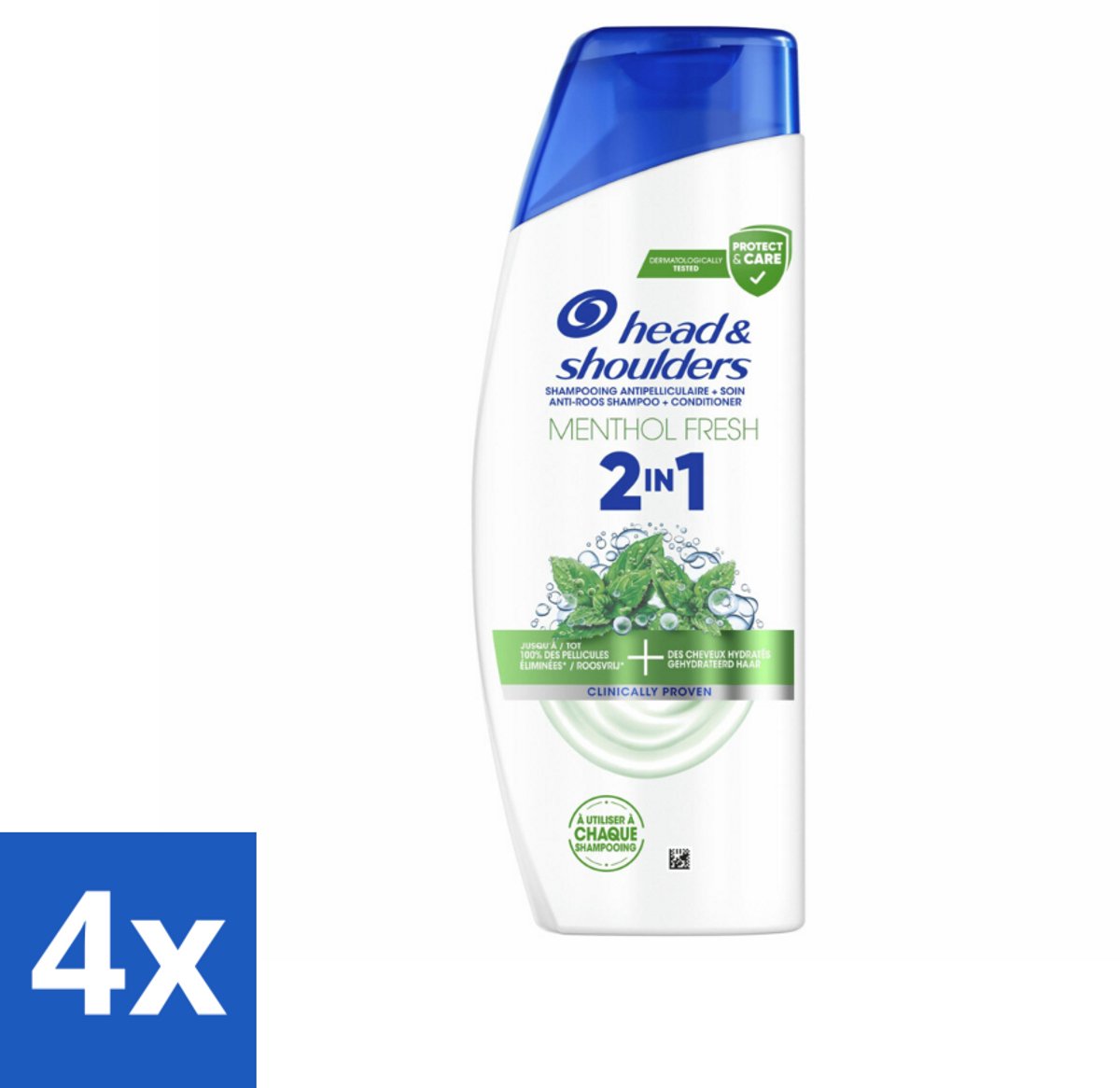 4 x Head & Shoulders – 2-in-1 – Menthol Fresh – 300 ml - Anti-roos Shampoo - 2-in-1 Shampoo - Menthol Shampoo - Verfrissende Shampoo - Shampoo Tegen Roos
