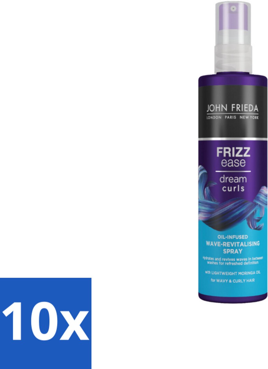 10 x John Frieda – Spray – Frizz Ease Dream Curls Oil Infused Revitalising – Hydraterend en verfrissend – 150 ml - Koffie - Koffiezetapparaat - Koffiezetapparaat