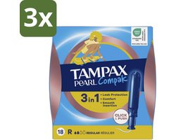 Tampax Tampons Pearl Compak Normal Applicator — 18 stuks