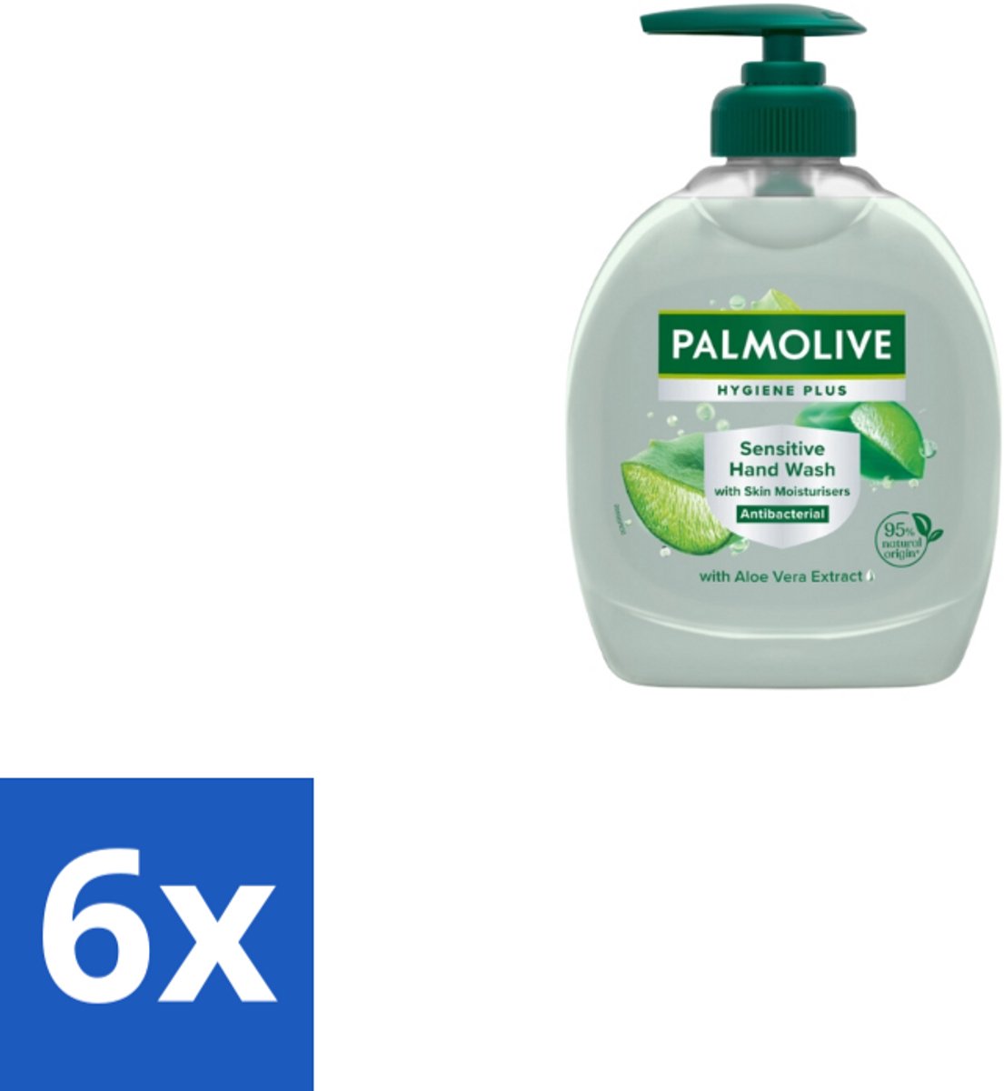 6 x Palmolive – Handzeep – Hygiene Plus Sensitive – Pompje - 300 ml - Gevoelige Huid - Handzeep - Hygiëne - Aloë Vera - Dermatologisch Getest