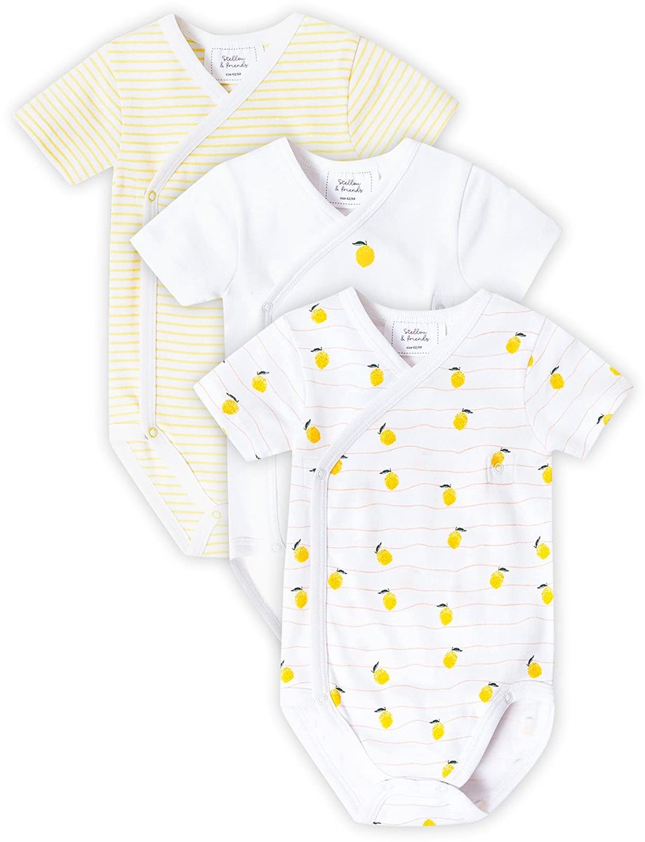 Elzusha - Korte Mouw Baby Romper - Geel - Maat 74-80