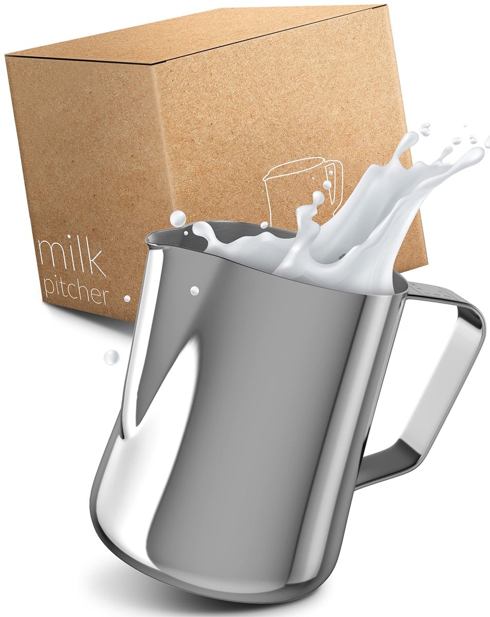 Elzusha - Melkopschuimer en Latte Art Melkkan - 600 ml
