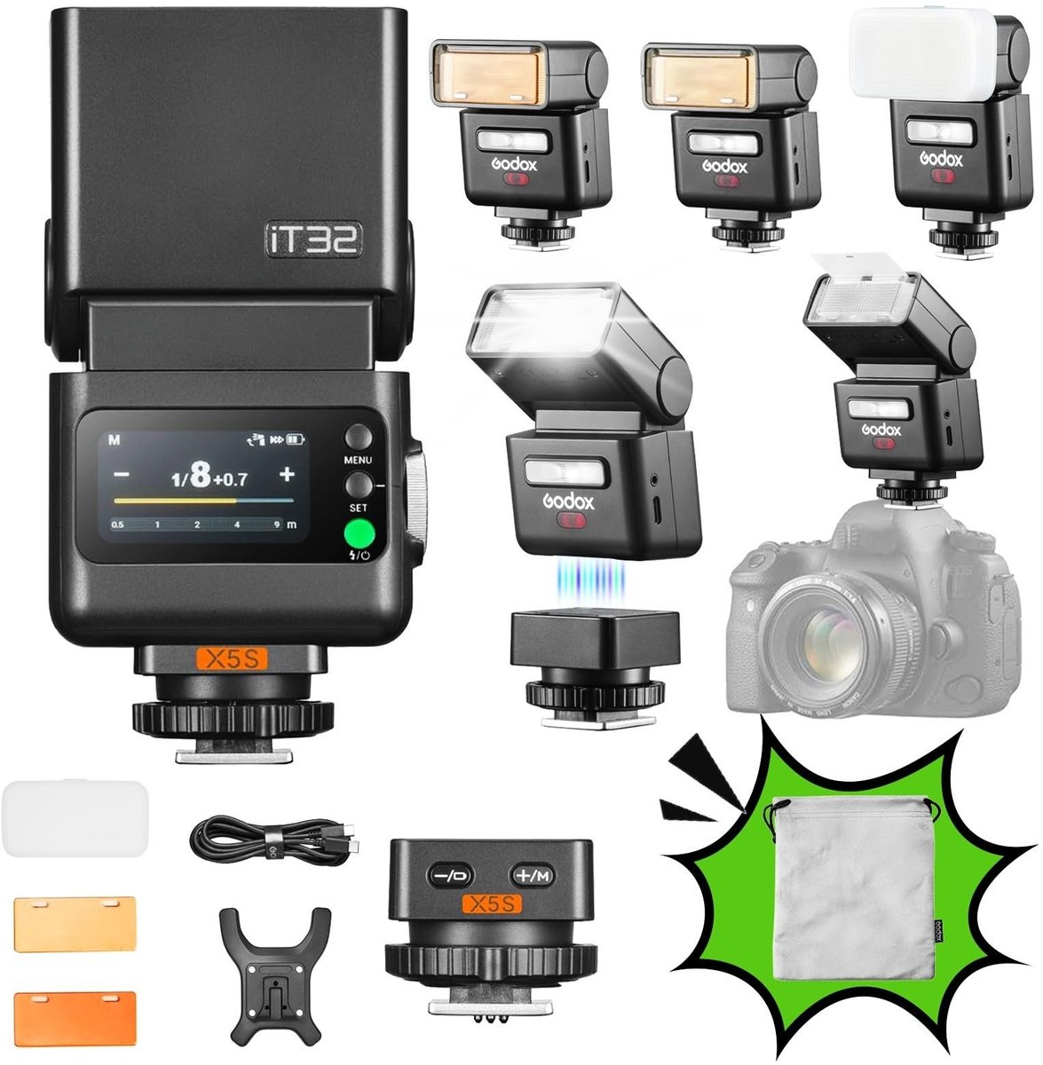 Elzusha - TTL Flitser met Draadloze Trigger voor Sony Camera's