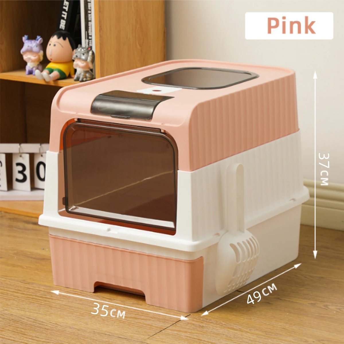 Geargalaxy Kattenbak - Gesloten Kattenbak - Katten toilet - Kattenhuis - Kattenbakmeubel - Toilet voor Katten - 15 kg - Roze