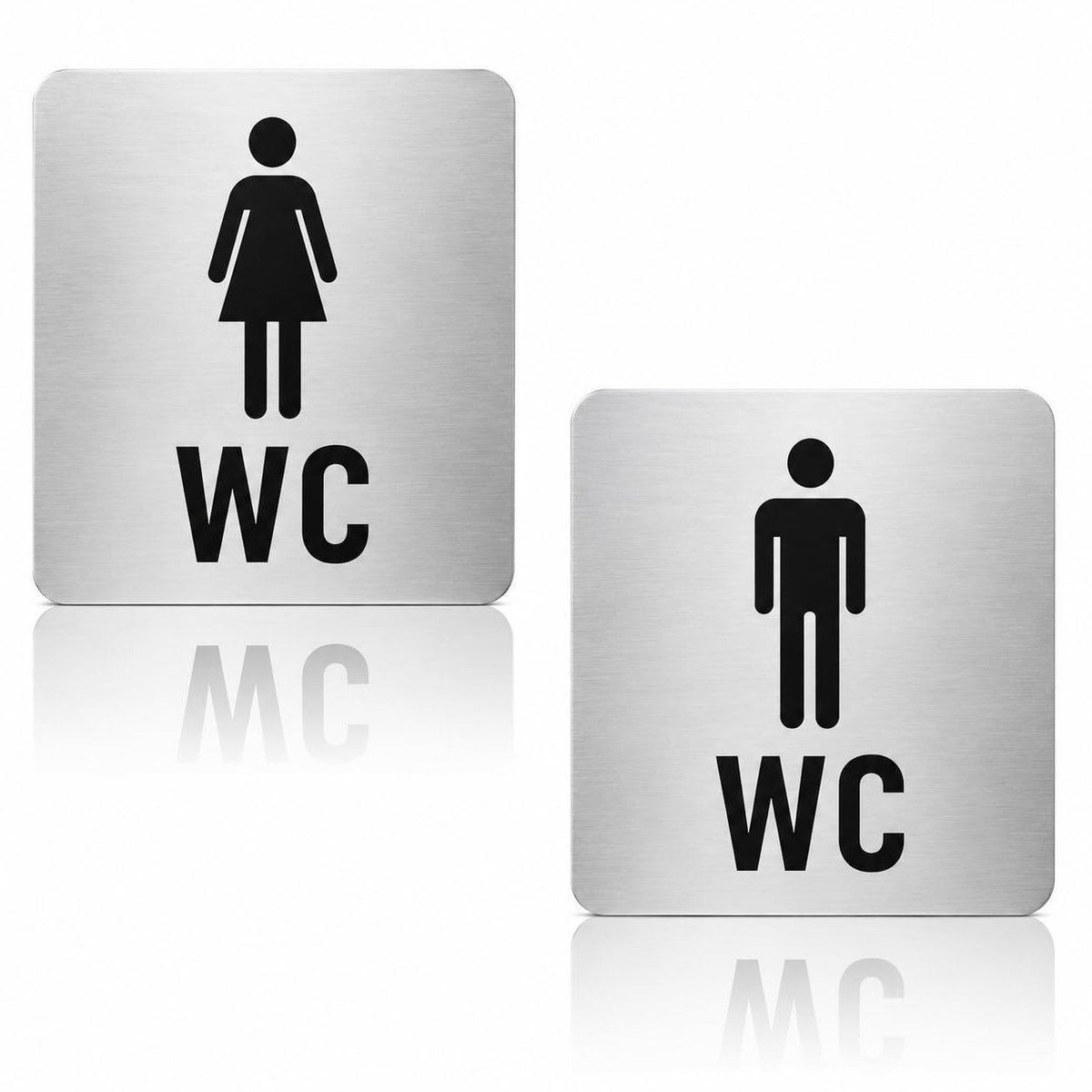 Elzusha - 2PCS Zelfklevende WC Bordjes van Aluminium