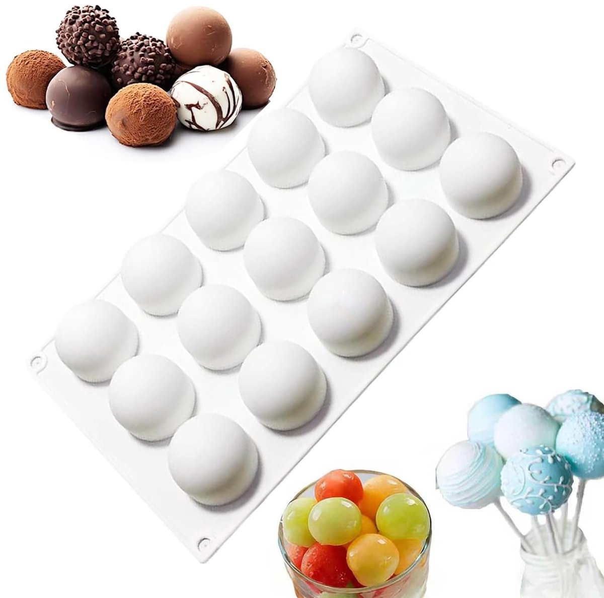 Elzusha - Silicone Chocolade Mallen met 15 Holes voor Bakken
