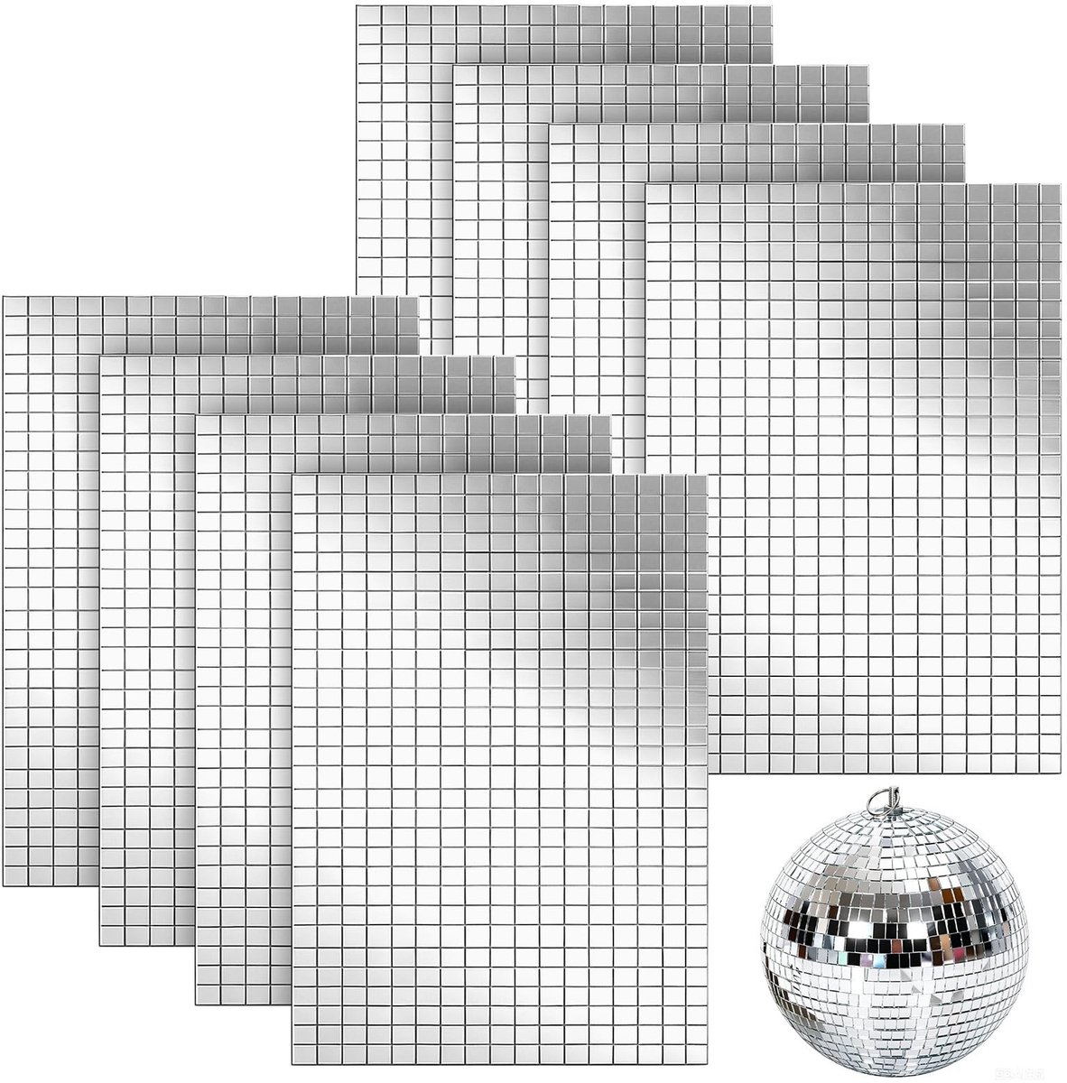 Elzusha - 14400 Stuks Zelfklevende Spiegel Mozaïektegels 5 x 5 mm