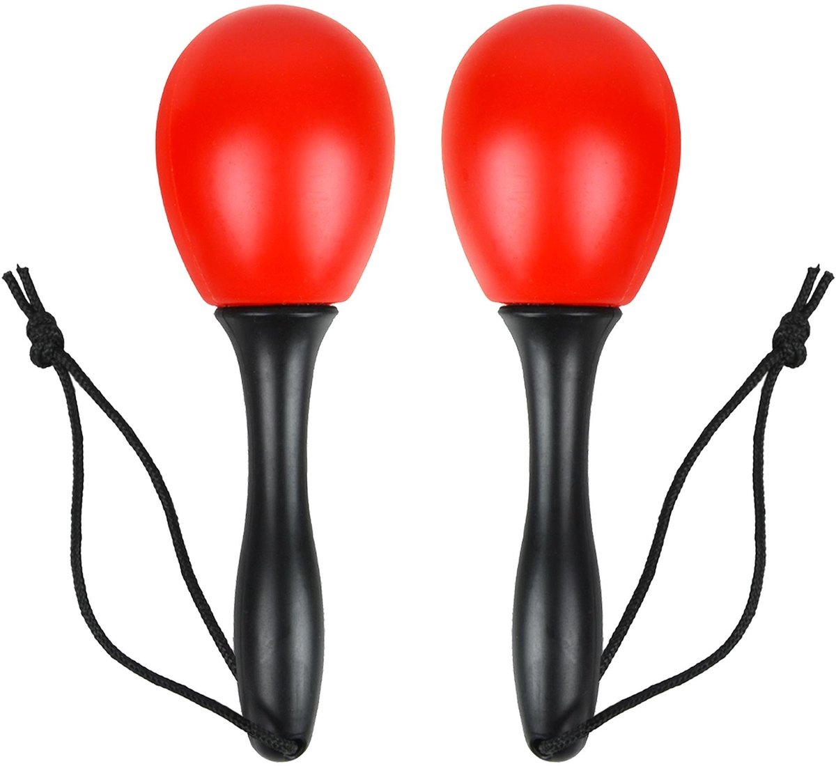 A-Star Small Plastic Egg Maracas Pair - 12cm Shaker Rattle, Percussion Rhythm Instrument - Rood - ShopVlot