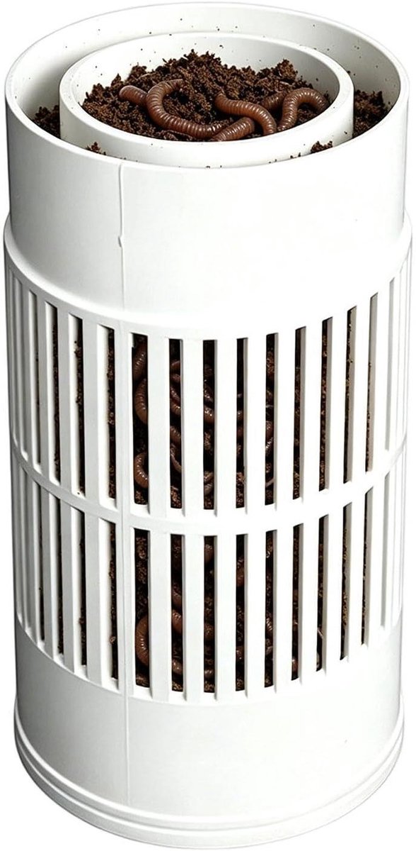 Worm Compostbak - Ondergrondse Composter - Afval Verwerken - Duurzame Constructie - 29 x 131 x 124 cm - Zwart