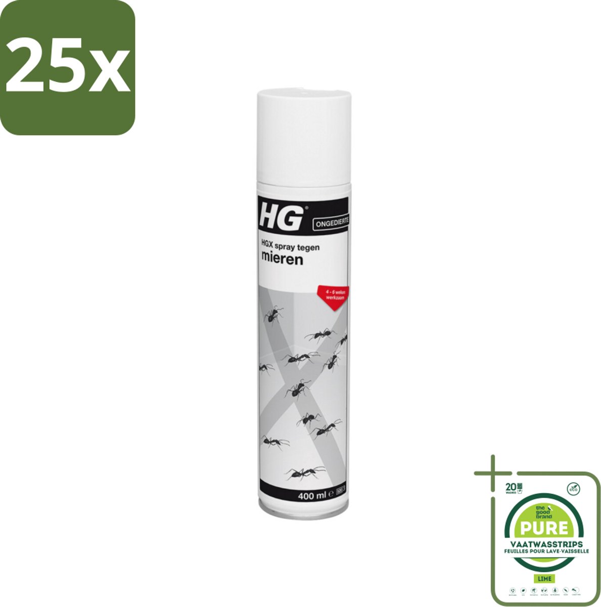 25 x HG X Spray Tegen Mieren 400 ml - Grootverpakking - Mieren Bestrijding - Mierenspray - Mierenwering - Mierenplaag - Mierenverwijderen