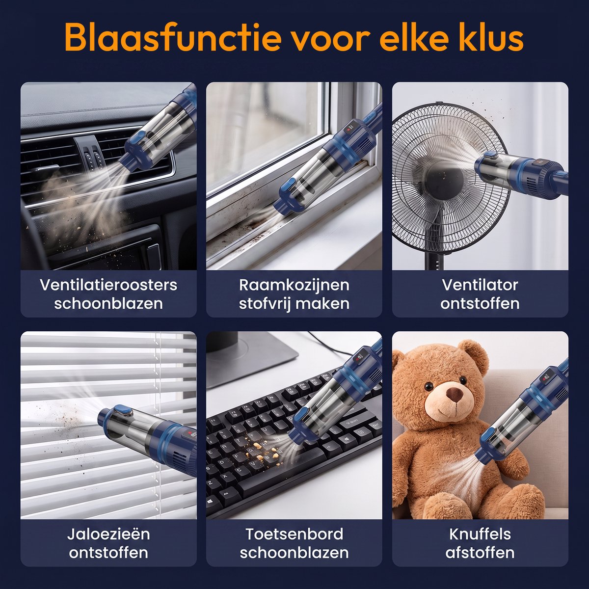 BOLLIT Kruimeldief 120W Snoerloze Handstofzuiger 16Kpa - afbeelding 3