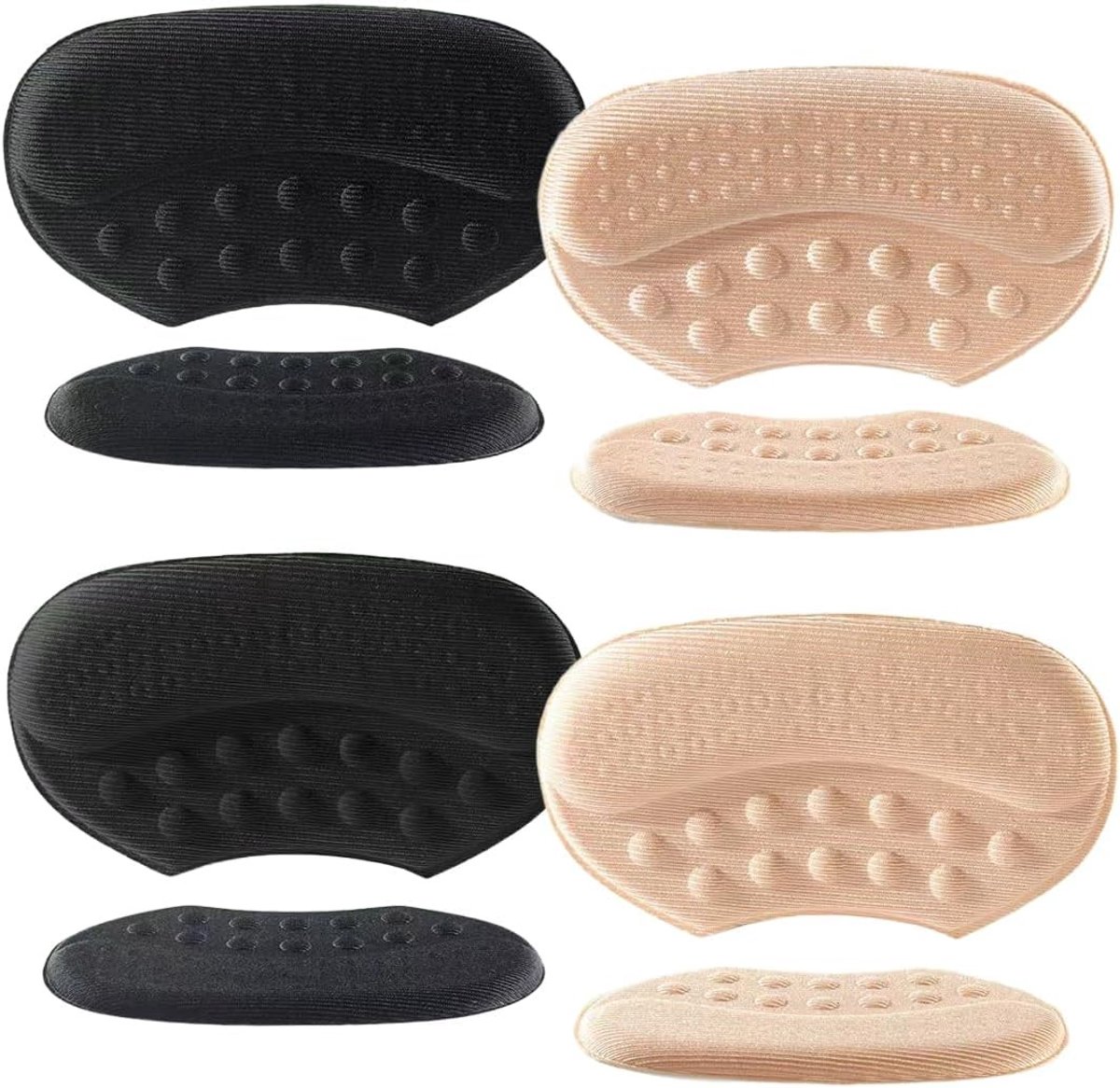 4 Paar Hielbeschermers voor Schoenen, 3 mm en 6 mm, Heelpads Tegen Blaren en Wrijving, Comfortabele Inlegzolen voor Te Grote Schoenen