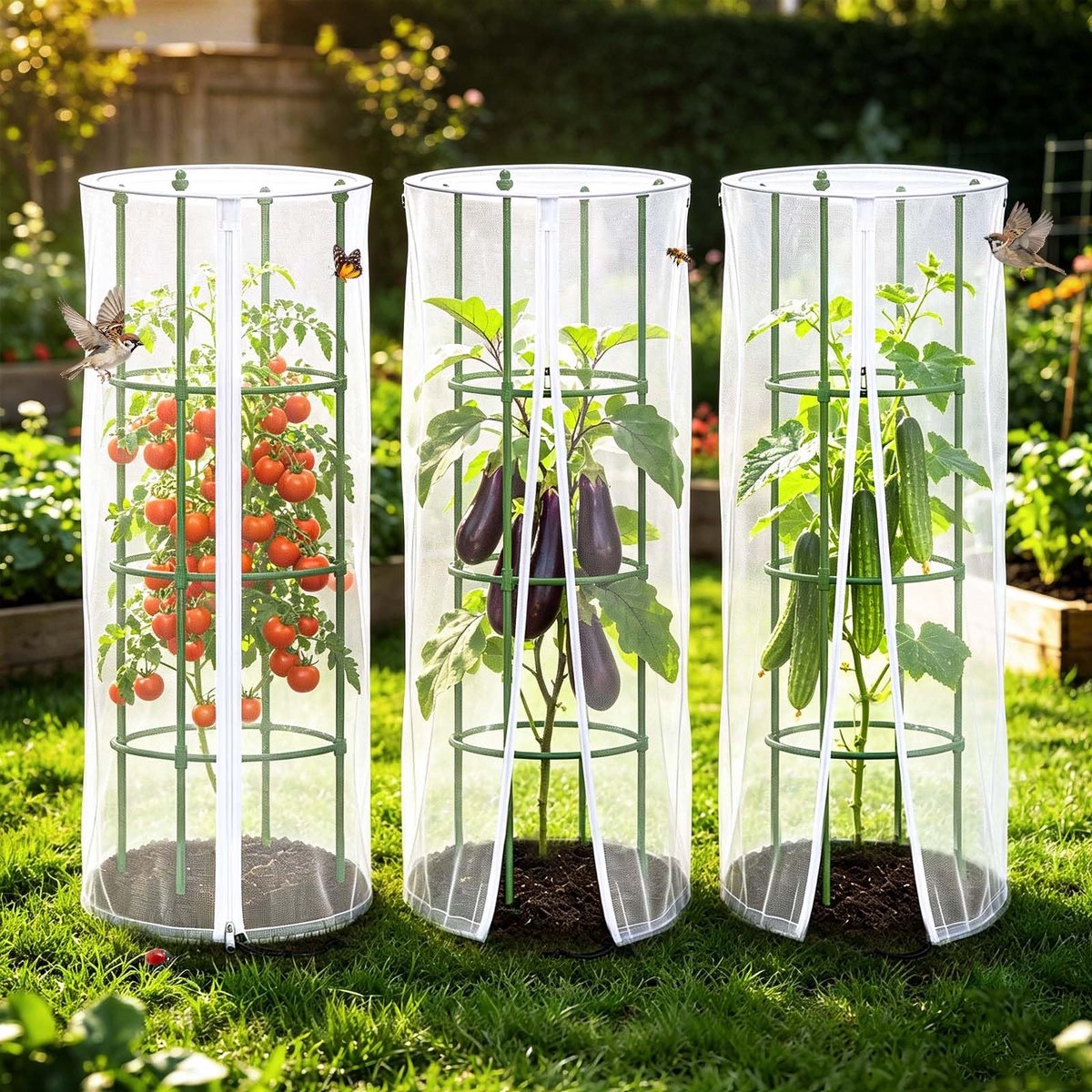 Elzusha - Set van 3 Groentebeschermingsnetten voor Planten