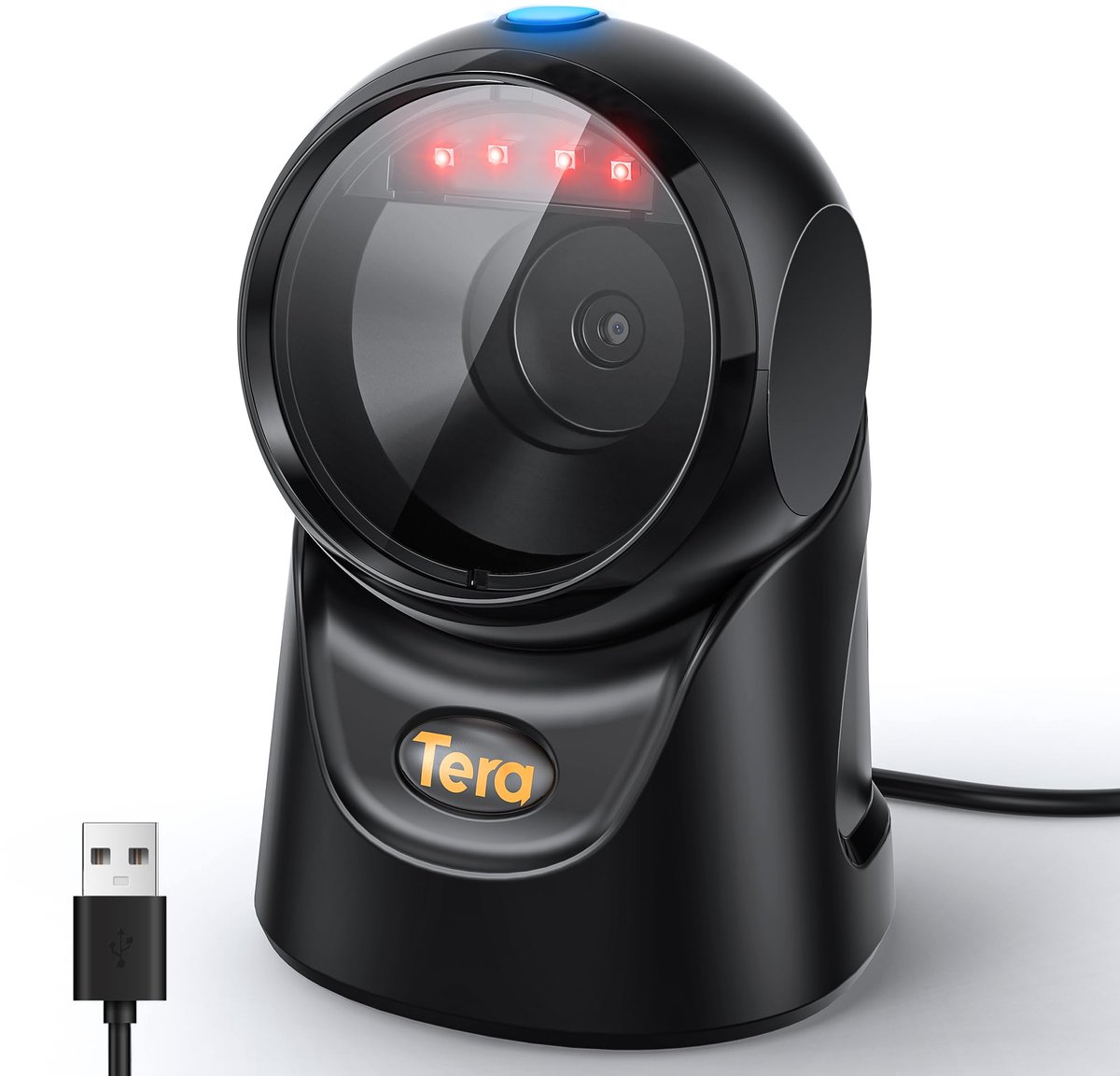 Tera Barcodescanner platform omnidirectioneel: 1D 2D QR code desktoplezer handsfree USB kabel verstelbare hoek - ShopVlot