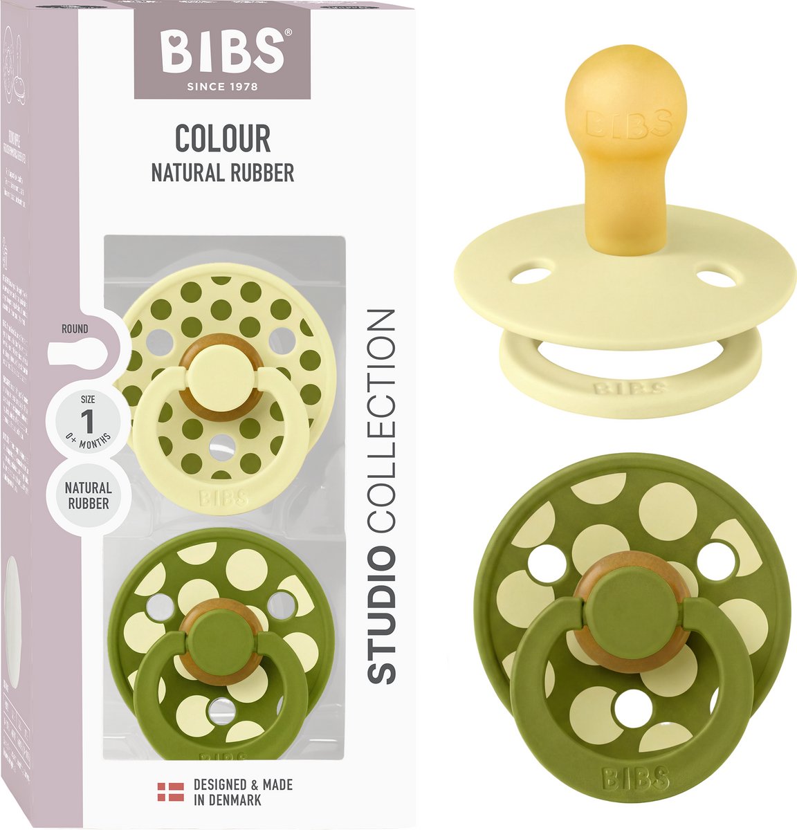 BIBS Colour Fopspeen - 0-6 mnd - 2-pack - Rond - Luna/Wasabi