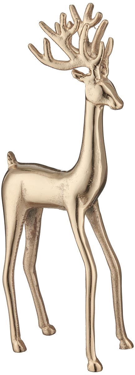 Gasper Kersthert Elandkaraf Goudkleur massief 41 cm - Aluminium