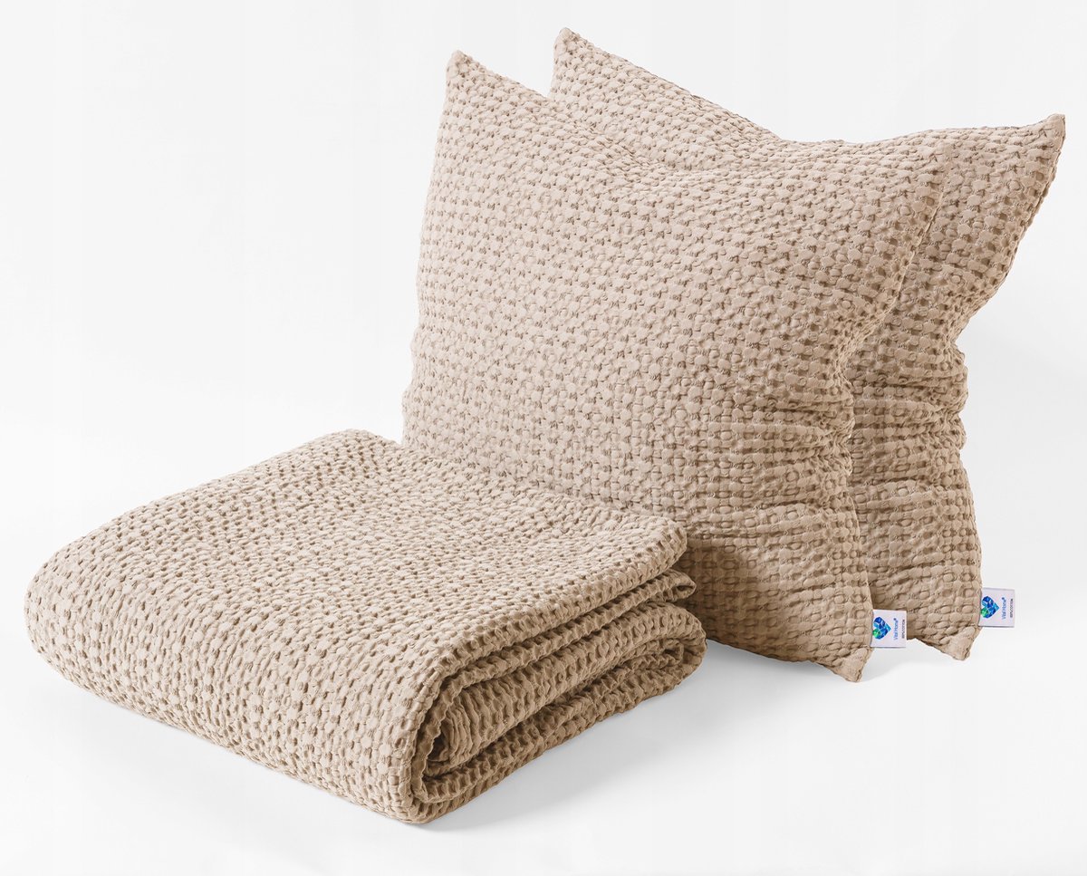 Vital Home Katoenen Bedsprei 160x240cm - Natuurlijk Crème