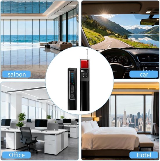 Camera- en Microspiondetector 4-in-1 RF 1MHz-8GHz - 5 gevoeligheidsniveaus. Veiligheidsalarm voor thuis en op reis. WiFi anti-interferentie en luisteren op afstand — afbeelding 5