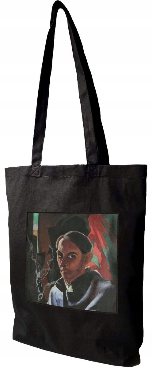 Grote shopper tas met Witkacy 'Autoportret' print, merkloos